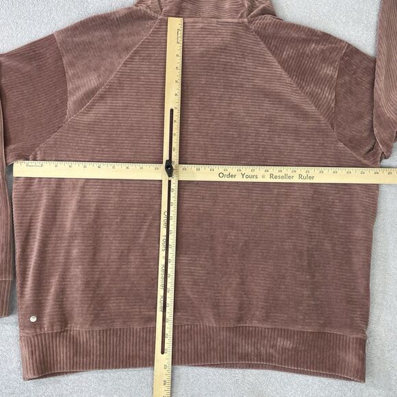 Zella Peacoat Hoodie Kangaroo Pocket Women's XL Pink Drawstring Ribbed Pattern - Picture 8 of 13